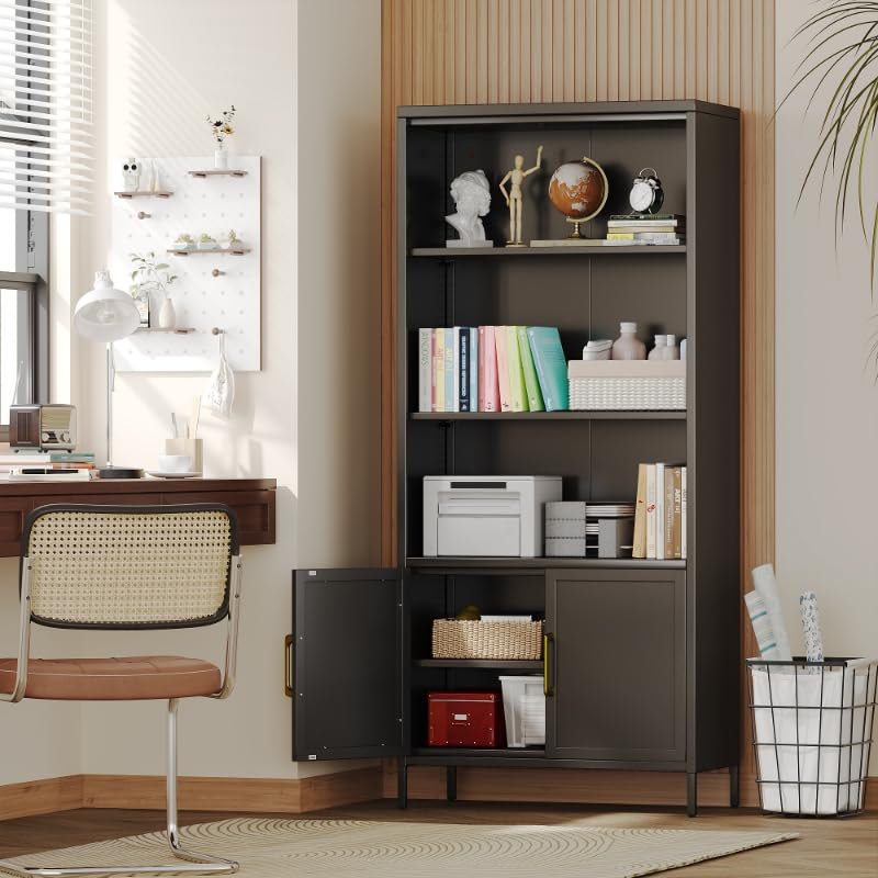 180cm H x 80cm W Metal Book Cabinet Bookcase