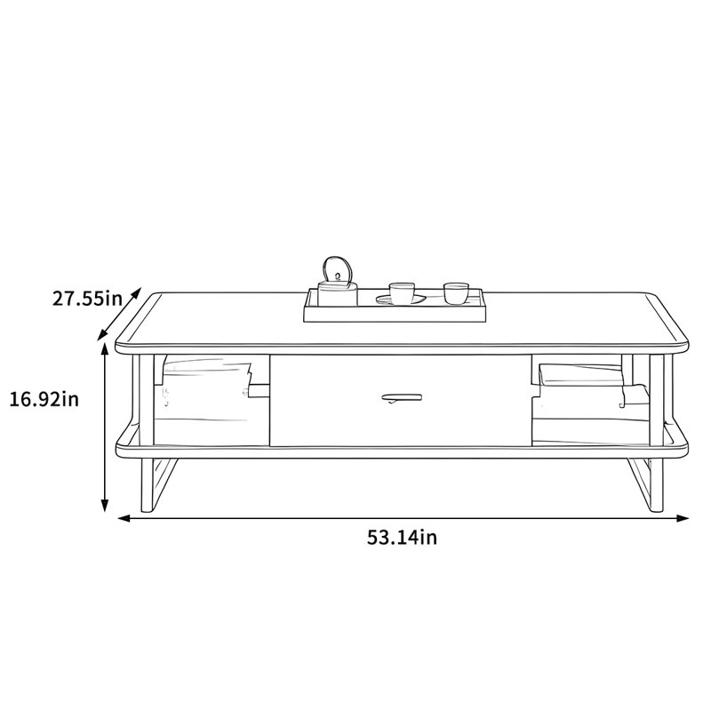 Solid Wood Rectangle Coffee Table