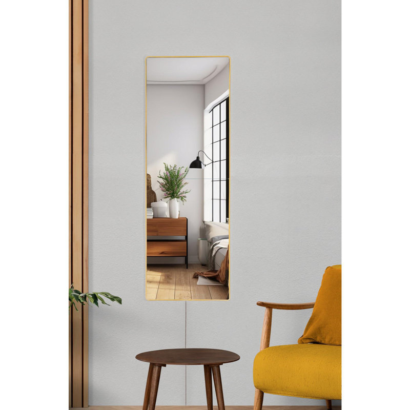 Modern LED Lighted Mirror with Shutterproof Unbreakable Design, 20 x 31.5 Inches | 5 mm Thick Acrylic with MDF Backing, 12V Neon Stripes | Includes 2 Mirror Pieces (20 x 15.7 Inches Each) | Stylish Yellow Accent for Novelty Decor