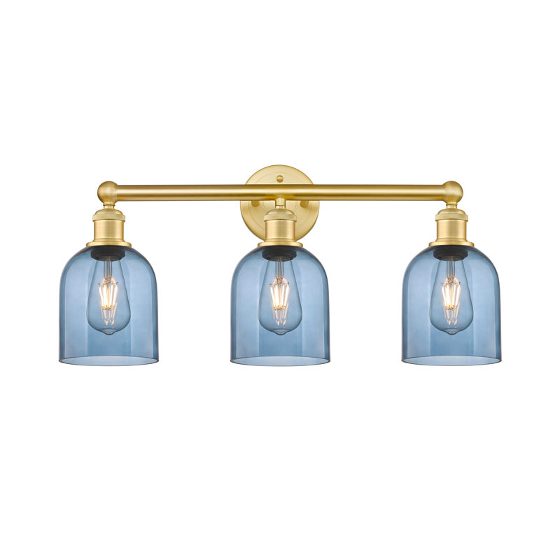 Allysson 3 - Light Dimmable Vanity Light, Princess Blue, Satin Gold