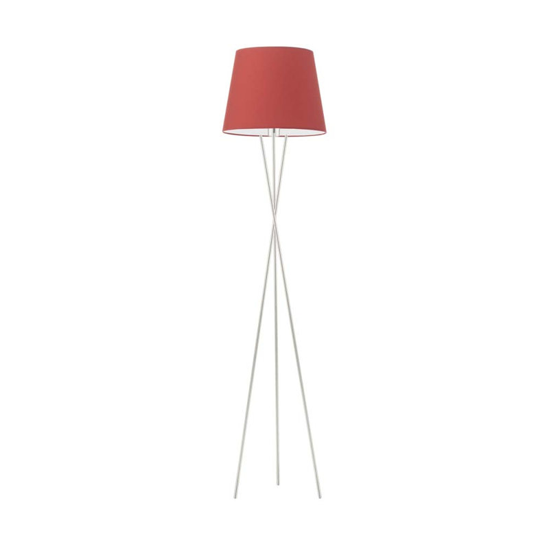 Arlaith 165cm Tripod Floor Lamp, Red, Silver