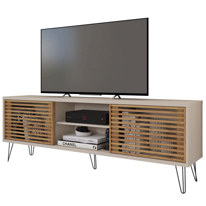 Patmos Modern TV, Media Console, Entertainment Center for TVs up to 70", Off White