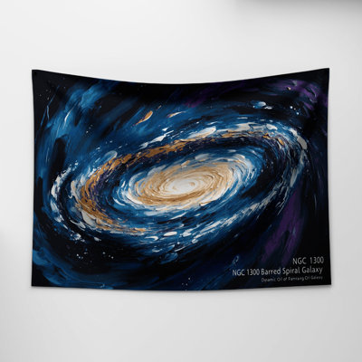 Space NGC 1300 Barred Spiral Galaxy Wall Tapestry