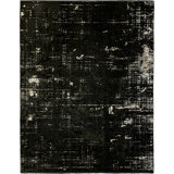 Rapture Abstract Cotton Black Area Rug