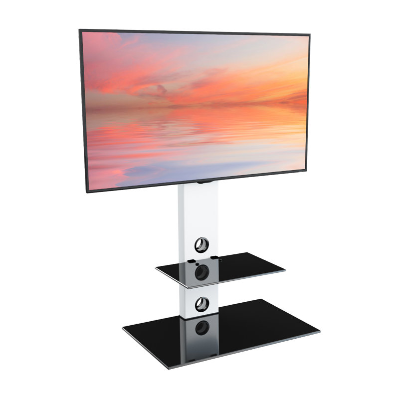 Aketzalli Latitude Run® Single Screen Floor Stand Mount, White