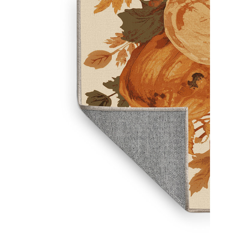 Tapis abstrait moderne et contemporain lavable à la machine Alderamin Thanksgiving en beige - reliure beige, 4 x 2