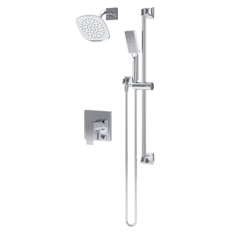 Système de douche à inverseur intégré VersaFlex à poignée simple Verity, Chrome poli