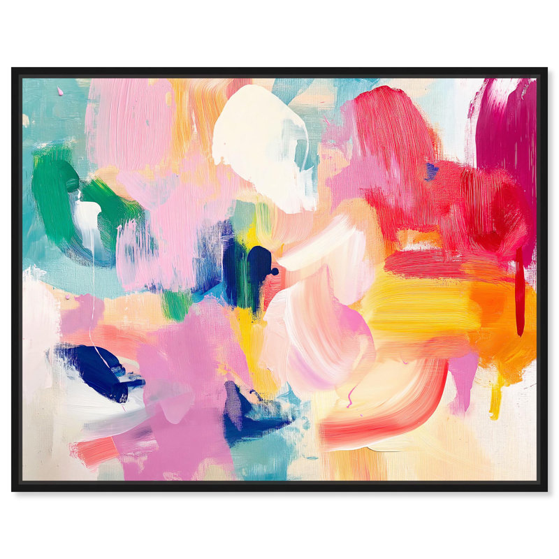 Pigment Play I Canvas Abstracts par, Structure noire, H 21 po x l 25 po