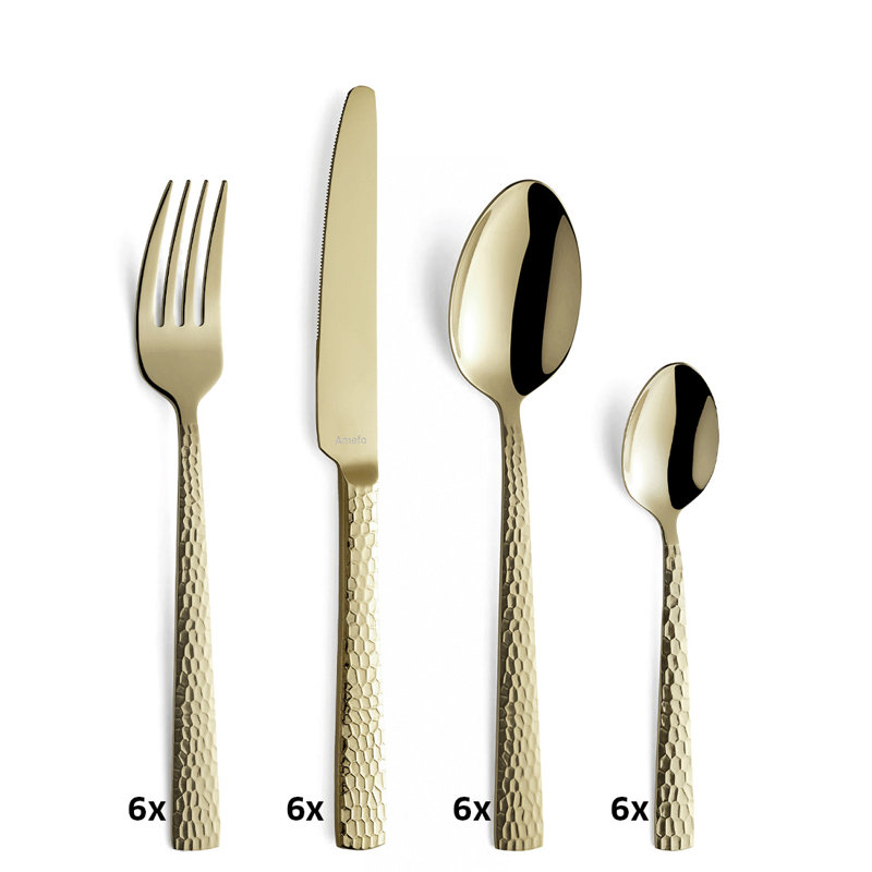 Amefa 24 Piece Cutlery Set , Service for 6, Gold