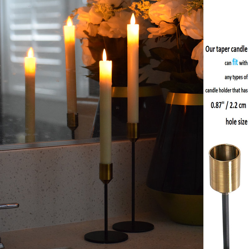 Ensemble de 4 bougies sans flamme effilées