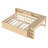 Full Size Daybed With Trundle,Wood Daybed Frame with Storage Drawers,Side Shelves and Desk,Golden-408917984-408917987