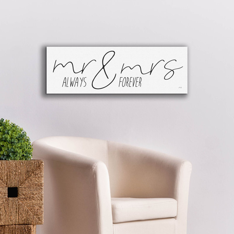 «Mr. «And & Always. Forever» par Marla Rae, art mural sur toile, H 12 po x l 36 po