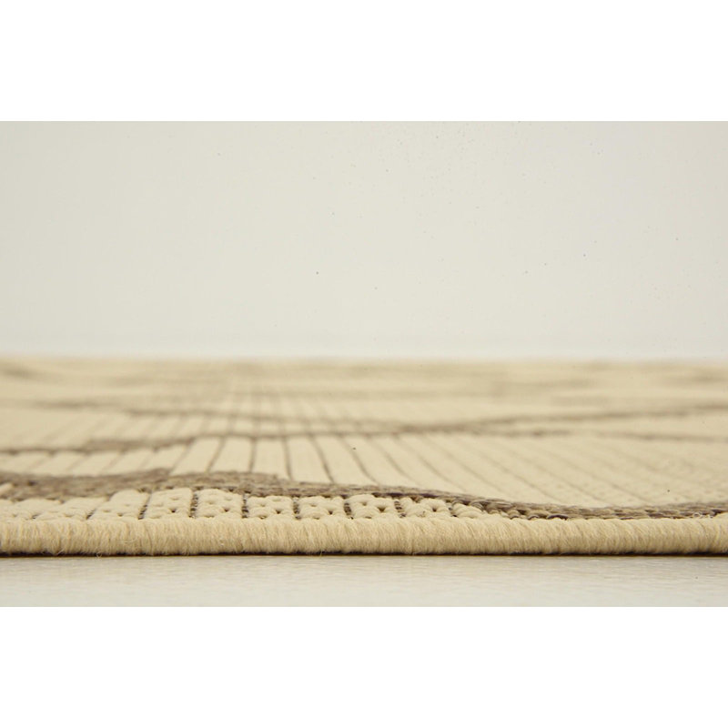 Tapis intérieur / extérieur beige / brun Geraldine, Rectangle 8 pi x 11 pi 4 po