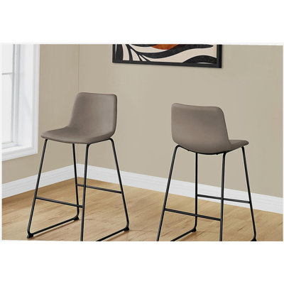 Chaise de bureau, hauteur de bar, debout, bureau d'ordinateur, bureau, aspect cuir brun, métal noir, contemporain, moderne