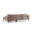 Élégant canapé-lit d'angle, brun clair, 106,3 x 55,1 x 30,3 pouces | Structure en bois de hêtre durable et en carton, tissu 100% polyester | Mécanisme de dossier pivotant, tissu facile à nettoyer, parfait pour les petits espaces et les chambres d'amis-1356911426-1356911436
