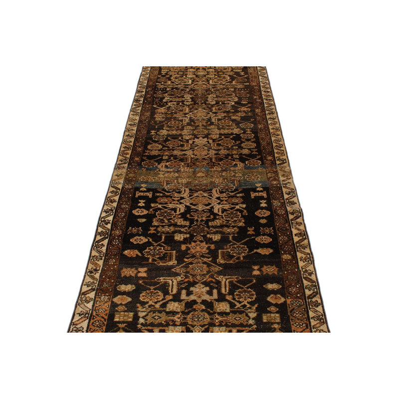4x13 Brown and Camel Turkish Oushak Runner