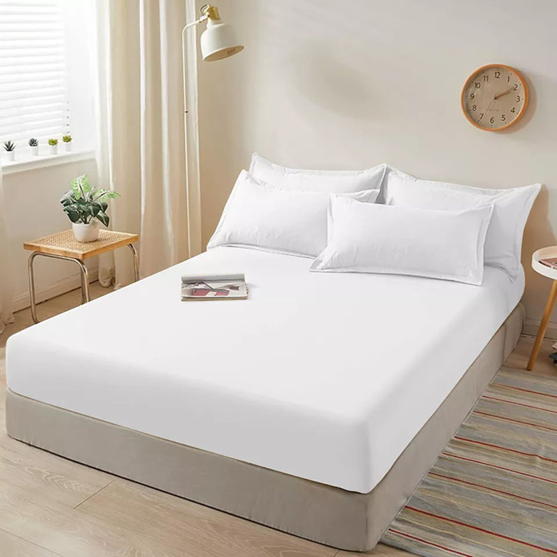 40cm Extra Deep Fitted Sheet - Luxury Microfiber Deep Pocket Bed Sheet Secure Fit, Kingsize (5'), White