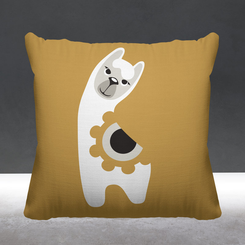 Coussin Inkie, 17 po x 17 po, Ocre, Carré