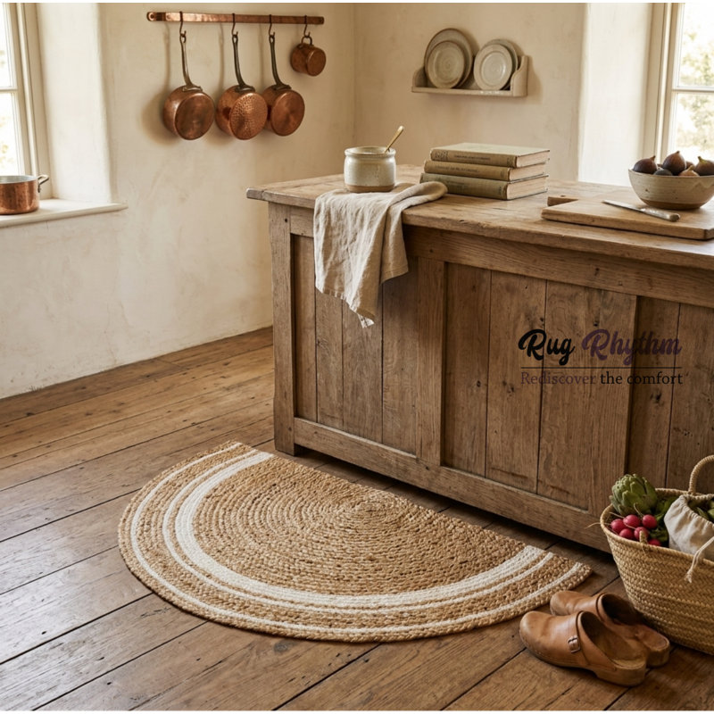 Tapis rayé en jute tressé à la main, 36 po x 60 po