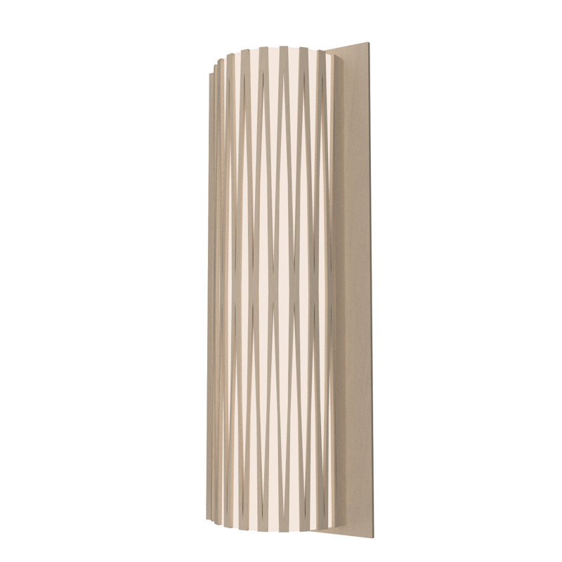 Living Hinges Manufactured Wood LED Flush Mounted Sconce, 16.69" H x 7.87" W x 3.94" D, Organic Cappuccino, 4000K
