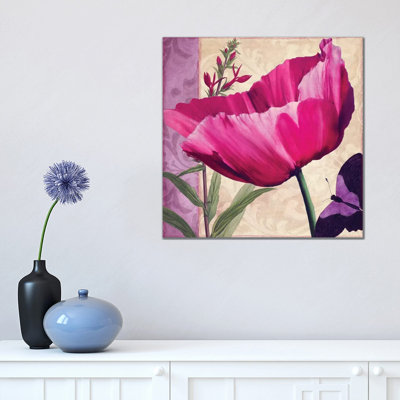 Pink Poppy I 1 Piece Wrapped Canvas Painting