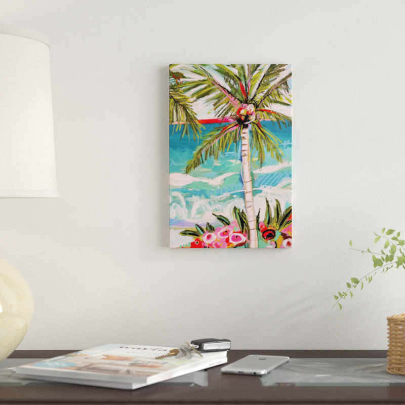 «Palm Tree Whimsy II», impression sur toile, H 12 po x l 8 po x P 0,75 po, Toile tendue, Pas de tapis