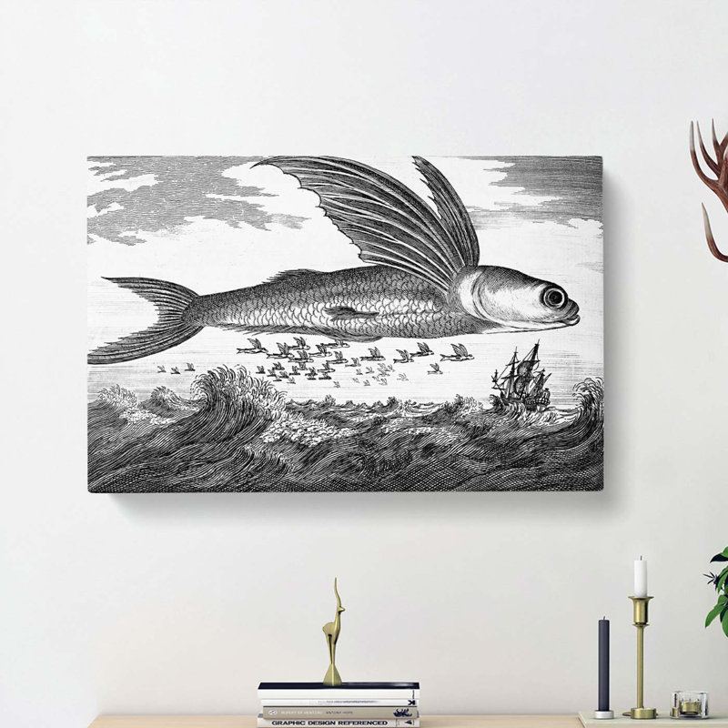Flying Fish by Thomas Astley - Wrapped Canvas Print, 40cm H x 60cm W x 3cm D