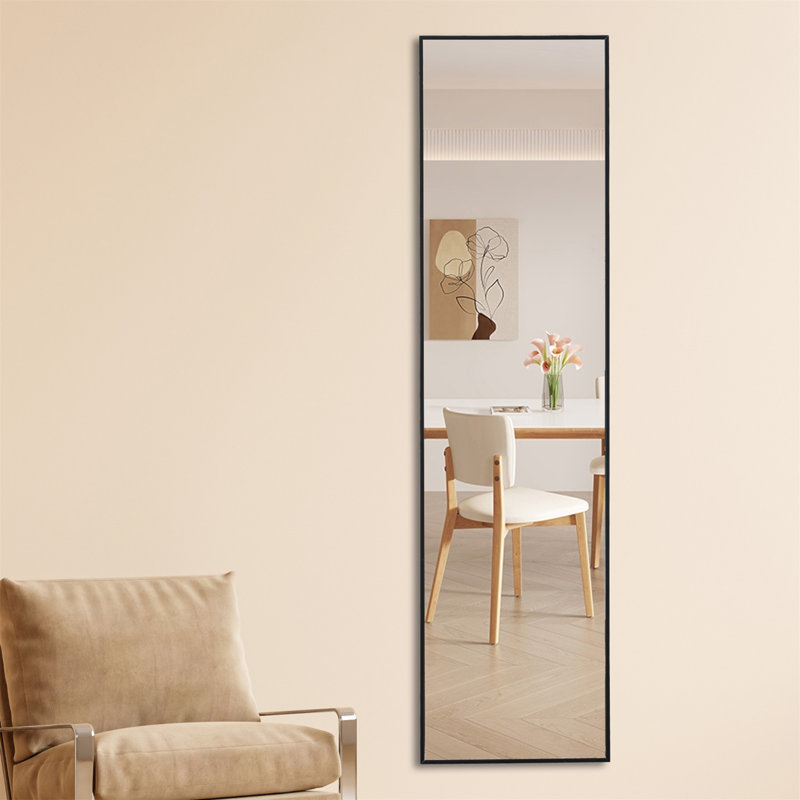 Miroir Quinnisha, Noir, H 63 po x l 20 po, Aluminum