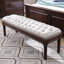 Banc en cuir et bois de peuplier de style campagnard américain pour chambre à coucher