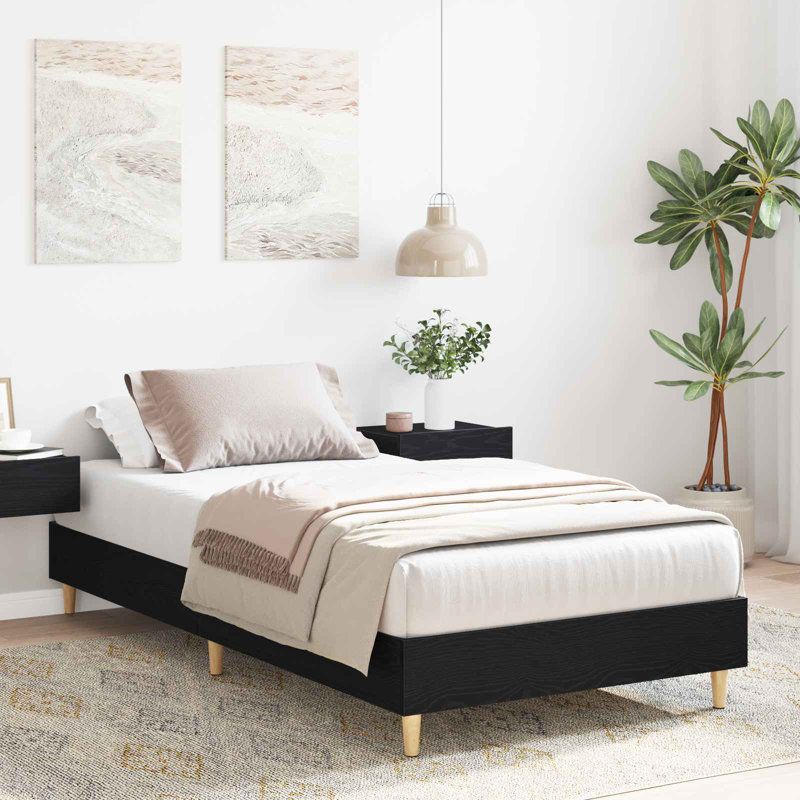 Bed Frame, Black Oak
