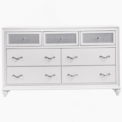 Commode blanche à 7 tiroirs
