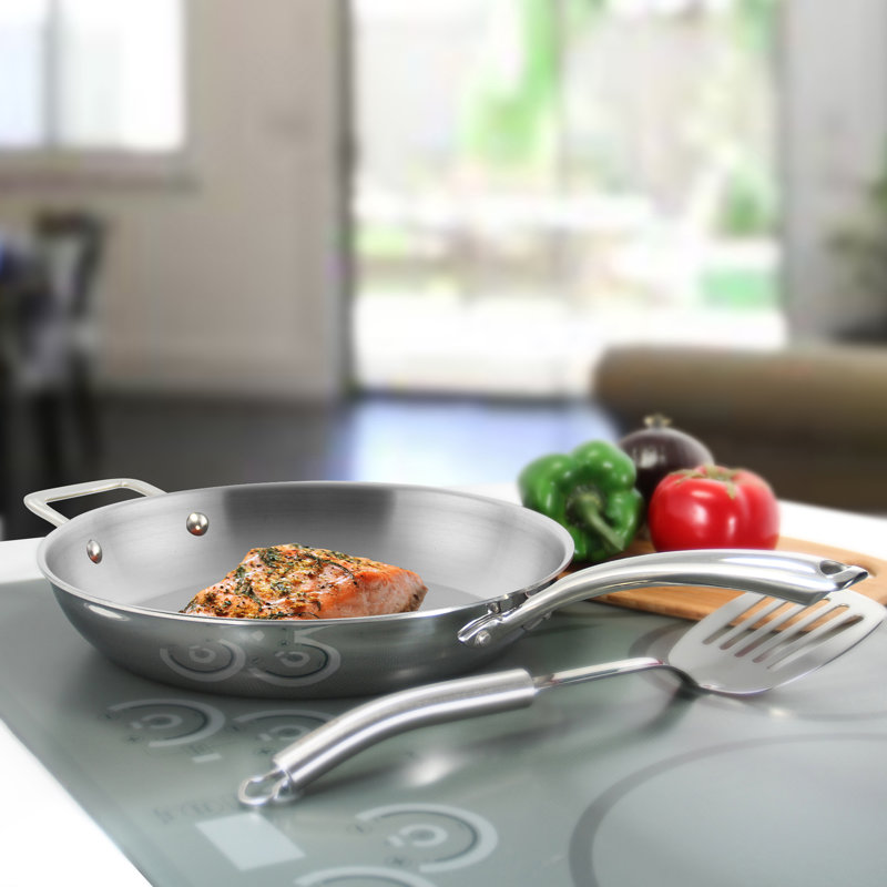 Stainless Steel Non-Stick Frying Pan Set, 11" W