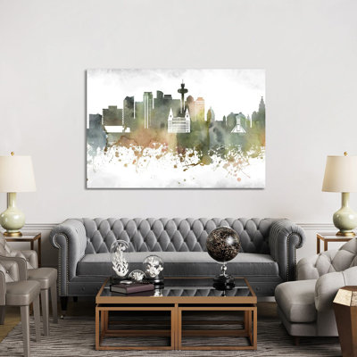 Liverpool Skyline by WallDecorAddict - Wrapped Canvas Print
