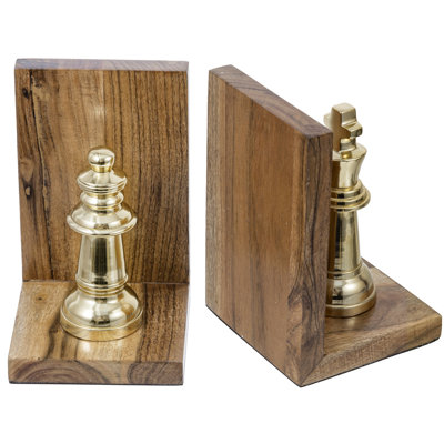 Gold Chess Decorative Book Ends