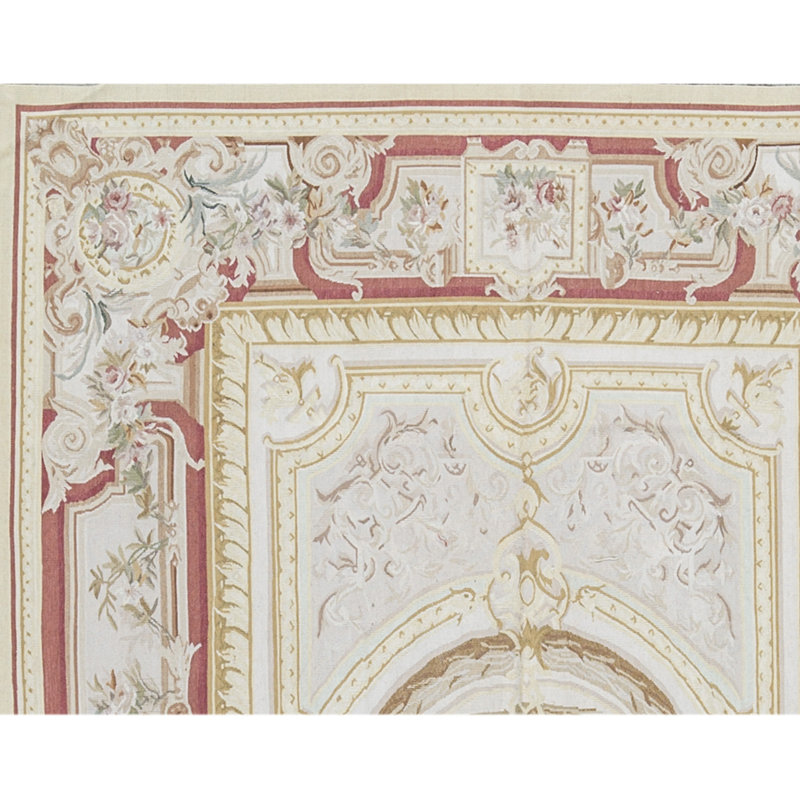 Aubusson Renaissance Wool Oriental Area Rug, Rectangle 9'8" x 14'2"