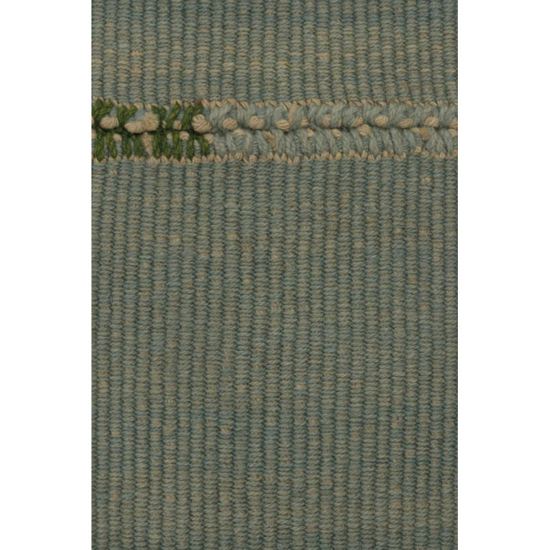 Rug & Kilim’S Contemporary Kilim In Seafoam Blue With Green And White Accents, Rectangle 10' x 14'