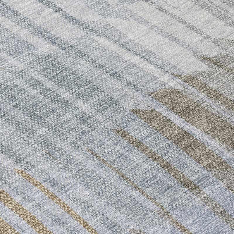 Machine Washable Indoor/Outdoor Huseby ACN2271 Stripes Rug, Rectangle 10' x 14'