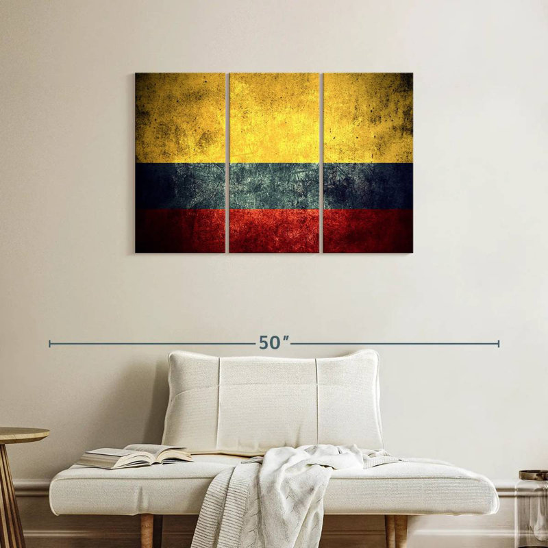 Grunge Colombian Flag, 24" H x 38" W