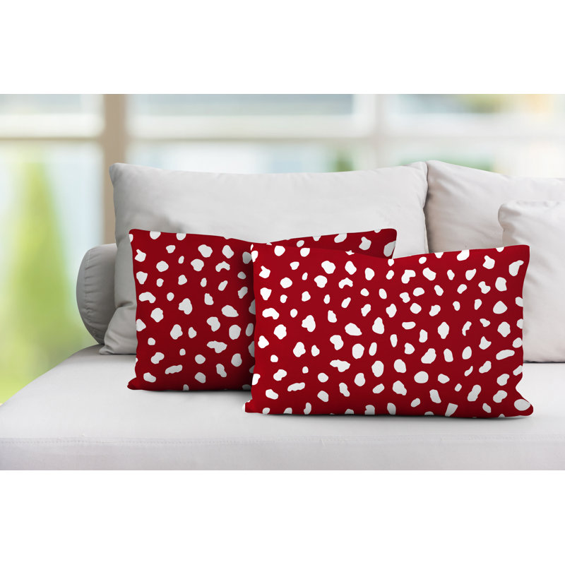 Outdoor Reversible Throw Pillow, Red