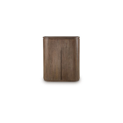 Armoire de bar Lep, porte-bouteilles et porte-verres, brun moyen de 40 po de largeur
