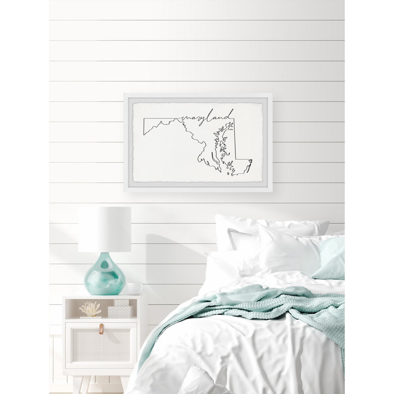 Maryland Outline par - cadre photo, impression, H 16 po x l 24 po x P 1,5 po