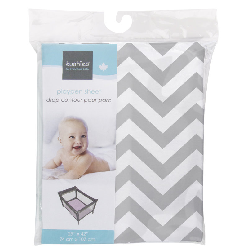 Drap pour berceau Royston, Chevron gris