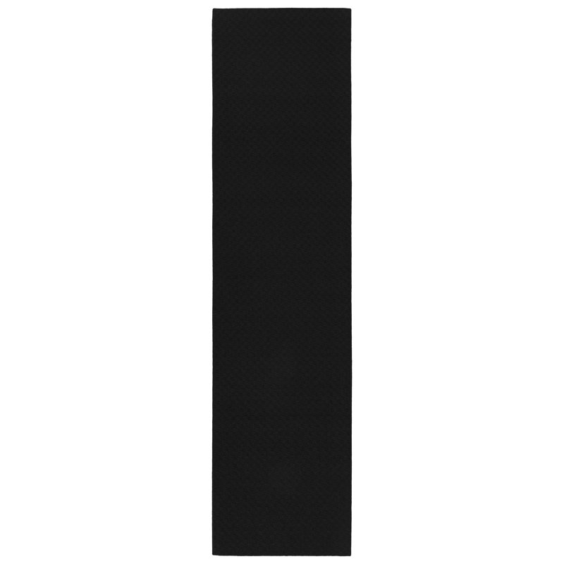 Ebern Designs Mori Area Rug Black, Runner 3' x 12'