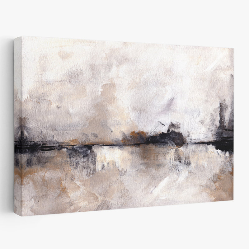 Paysage nautique abstrait, H 24 po x l 16 po