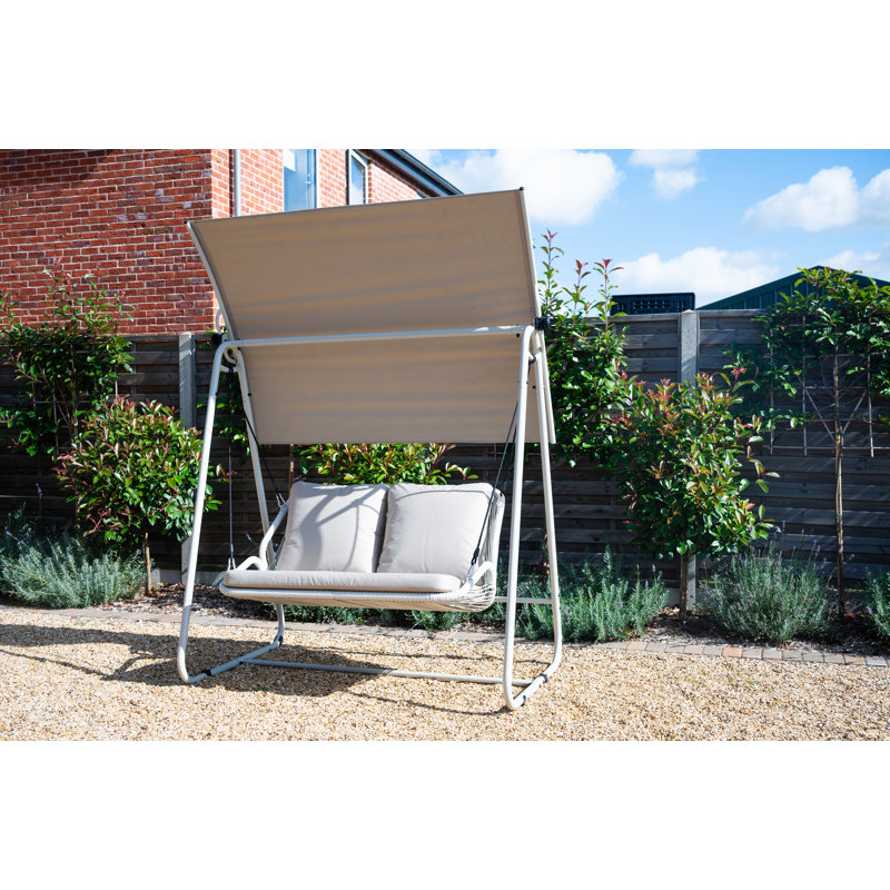 Stamford Two Seater Rattan Swing in Beige