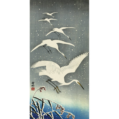 White Birds In The Snow - Wrapped Canvas Print