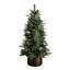 4Ft. Pre-Lit Artificial Mixed Pine Snowed Christmas Tree With Pinecones In Decorative Planter With 60 Warm White LED Lights