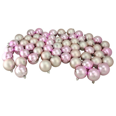 Bubblegum Shatterproof 4-Finish Christmas Ball Ornaments