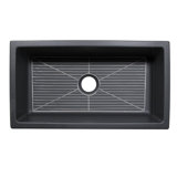 Island 33" Reversible Dark Gray Matte Farmhouse Fireclay Sink