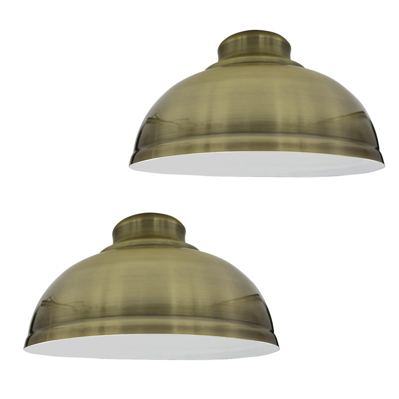 Trabelsi 17cm H Metal Dome Lamp Shade, Green Brass